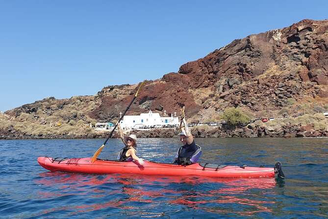 Santorini Sea Kayak - South Discovery, Small Group incl. Sea Caves and picnic - Red Beach: The First Big View