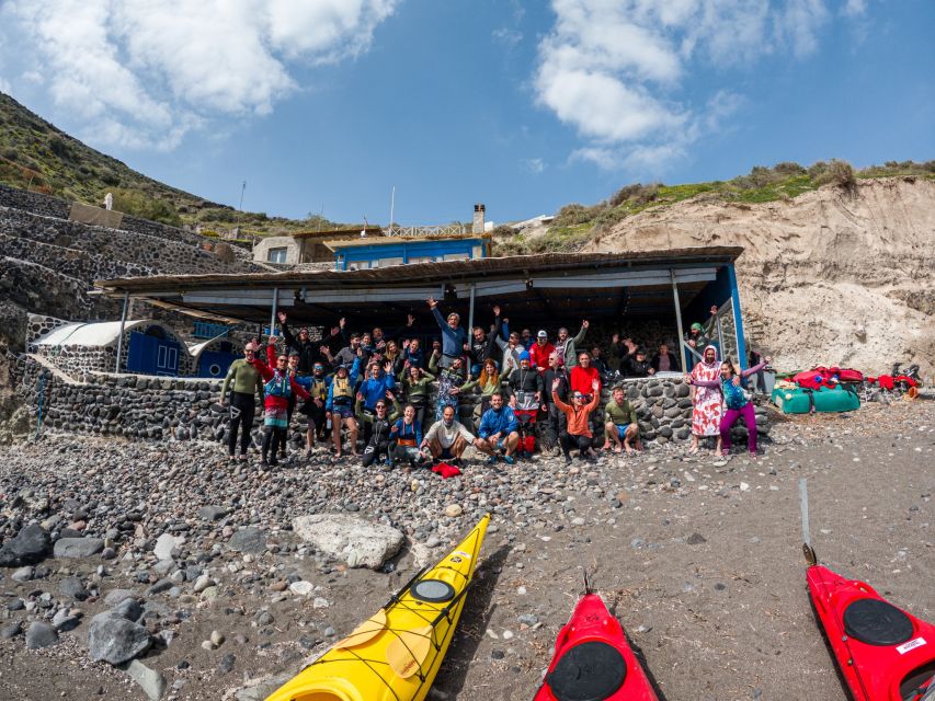 Santorini: Sea Kayaking with Light Lunch - Black Mountain and the sea cave