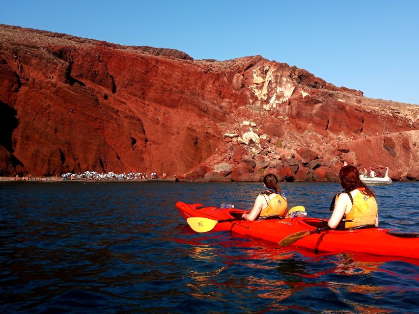 Santorini: Sea Kayaking with Light Lunch - Akrotiri Lighthouse and the volcanic coast