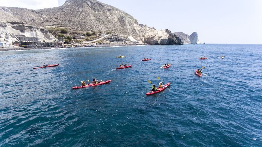 Santorini: Sea Kayaking with Light Lunch - Red Beach, Santorini’s most colorful shore