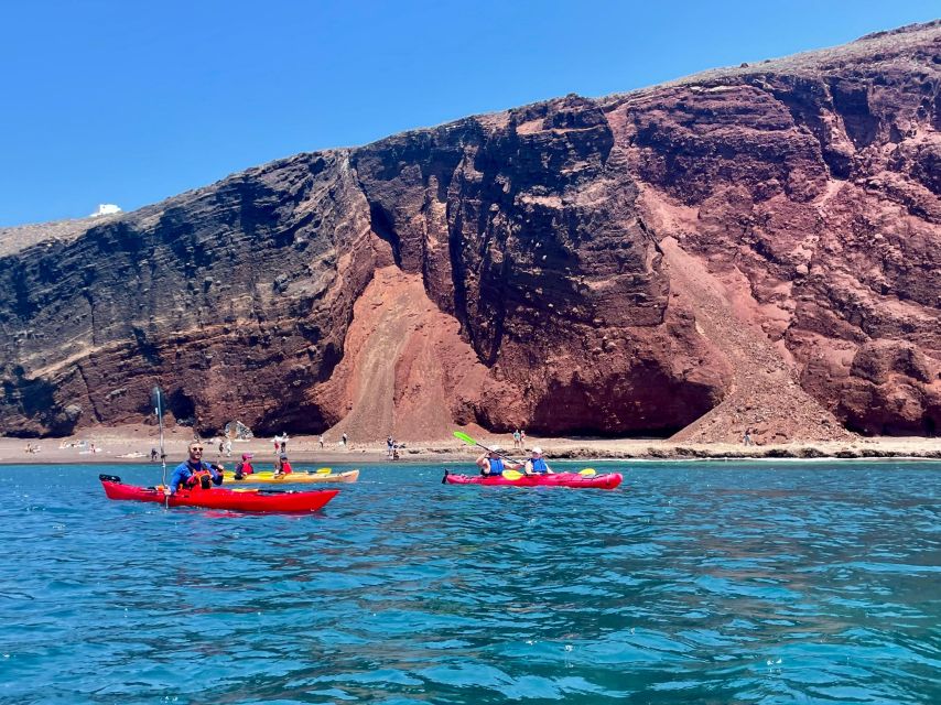 Santorini: South Sea Kayaking Tour with Sea Caves and Picnic - Kambia Beach and the route to White Beach