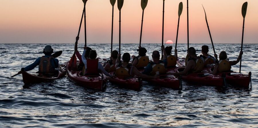 Santorini: Sunset Sea Kayak with Light Dinner - Key points at a glance