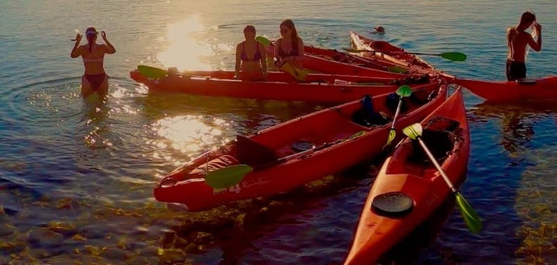 Sardinia: Sunset Kayak Tour + Snorkeling and Local Aperitif - The floating aperitif at sunset