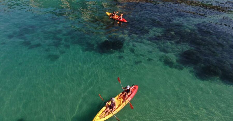 SCALA DEI TURCHI KAYAK TOUR & SNORKELING: Avventura in mare - The first 20 minutes: paddling toward the white cliffs