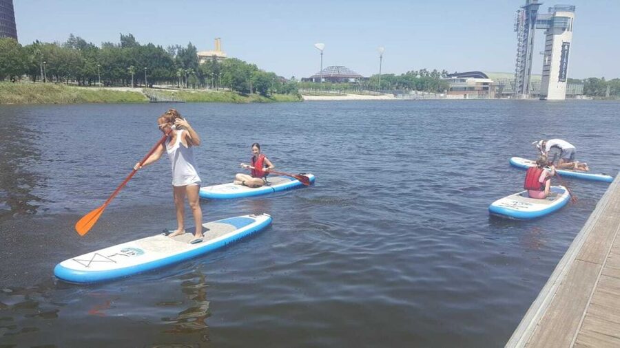 Seville: Stand Up Paddle Board Rental - Seeing Torre del Oro from the water