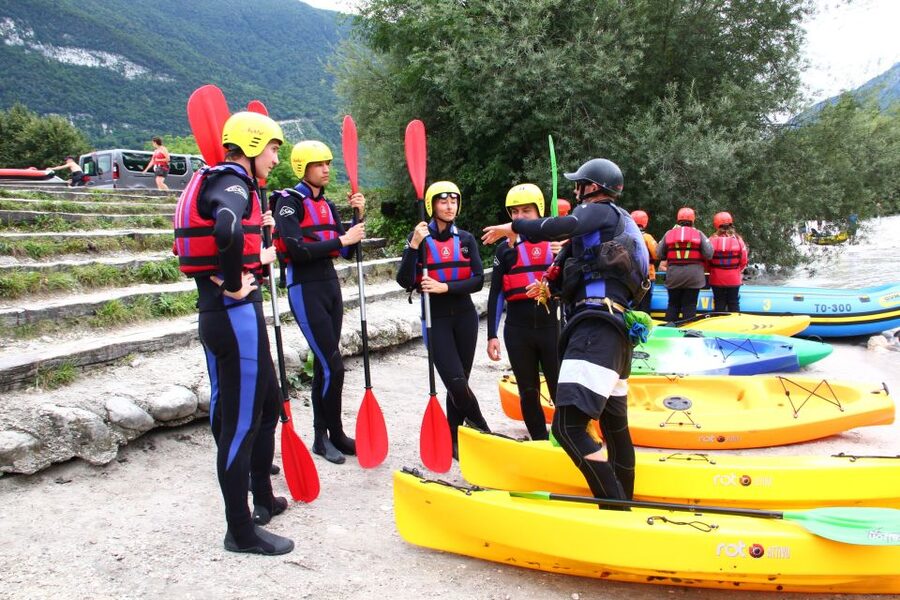 Soča: Kayaking on the Soča River Experience with Photos - Getting comfortable in a sit-on-top kayak