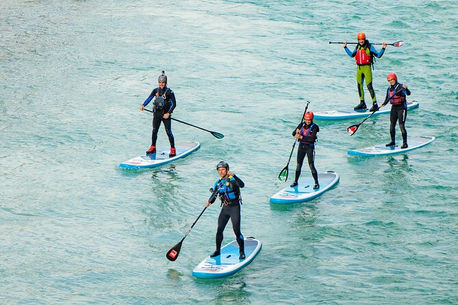 Soca Whitewater Stand-up Paddle Boarding Small Group Adventure - Finishing downstream and returning to Bovec
