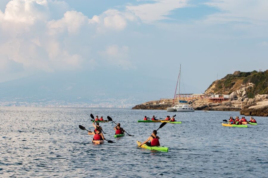 Sorrento: Premium Kayaking Experience with Swimming - Getting comfortable in a professional kayak