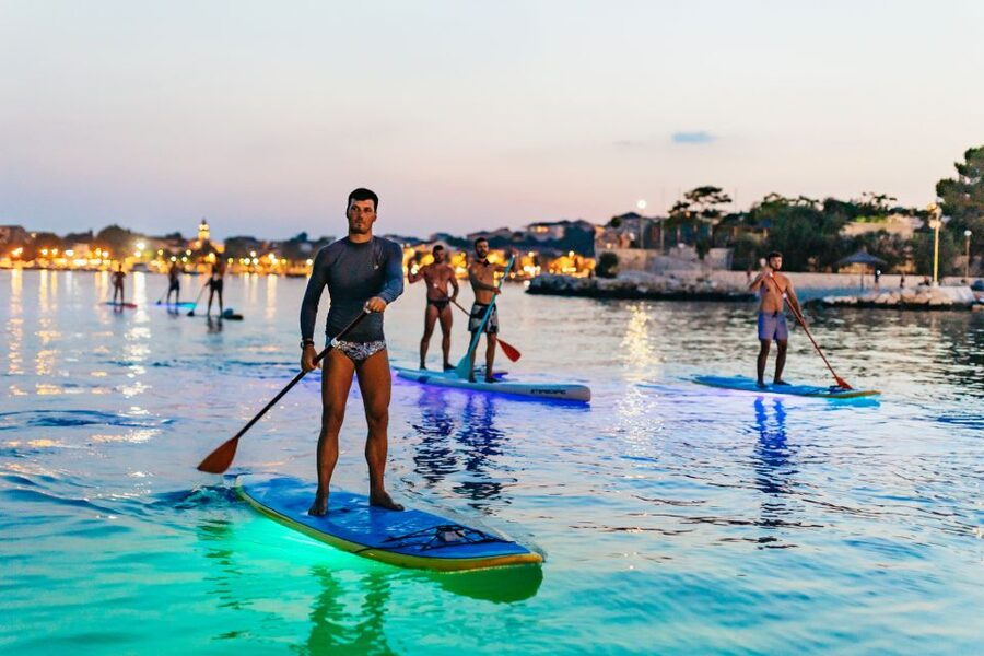 Split: Stand Up Paddleboard Night Glow Tour - The hardboards and LED lamps are not just decoration