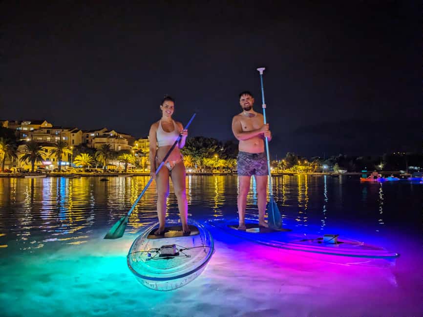 Split: Transparent SUP night Glow tour - Meeting in central Split and reaching Stobreč