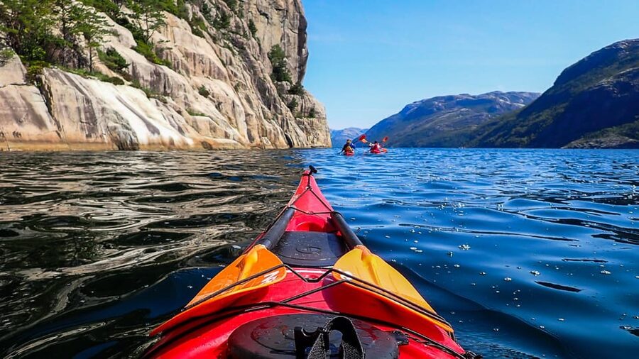 Stavanger: Lysefjord Kayak Safari (Waterfalls & Pulpit Rock) - Vagabonds Cave and the waterfall stops