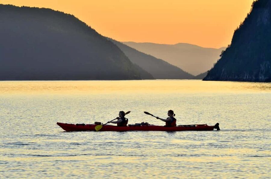 Tadoussac: Guided Sea Kayaking Adventure - Paddling below the Saguenay Fjord cliffs