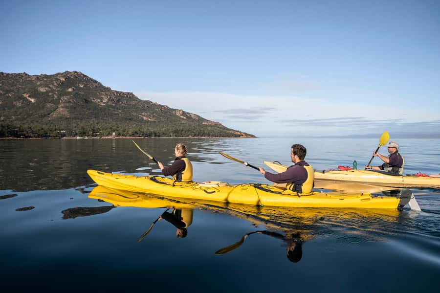 The Freycinet Paddle Kayak Tour - Starting at Muirs Beach with a clear safety briefing