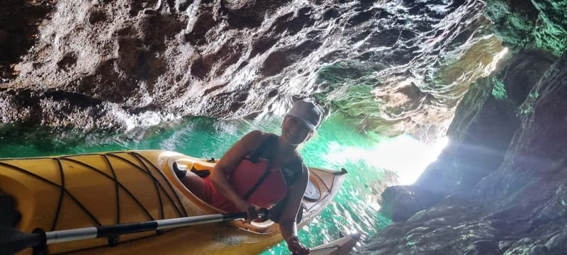 Torquay: Guided Wildlife, Bushcraft, Sea Cave Kayak Safari - Getting comfortable in a tandem kayak