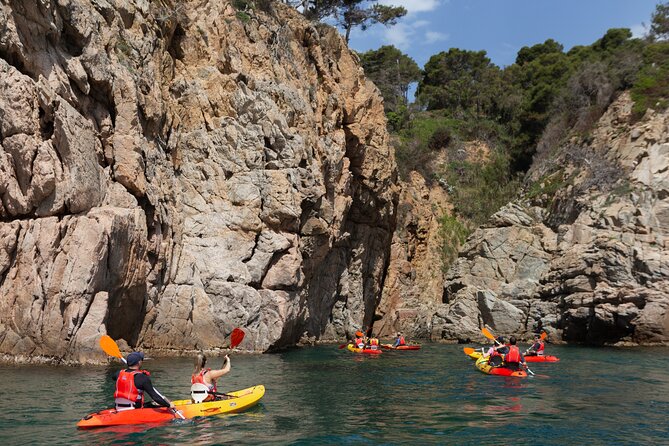 Tossa de Mar: Kayak & Snorkel Tour with Paella from Barcelona - Snorkeling in clear Mediterranean water