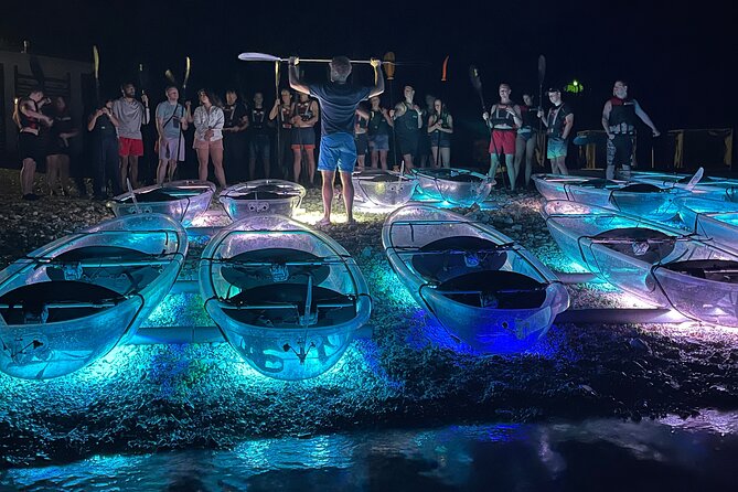 Transparent Kayak Night Glow Experience from Pula - Looking through the clear hull