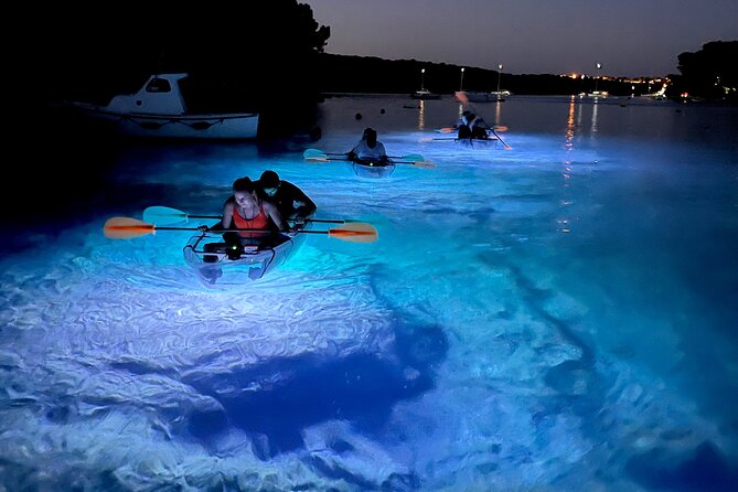 Transparent Kayak Night Glow Experience from Pula - Photos, clothing, and staying comfortable