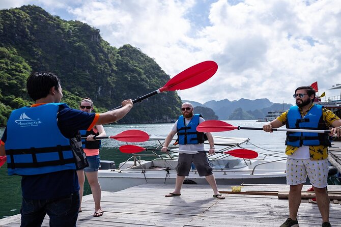 Unique Halong Private Day Cruise - Fishing Village, Kayak - Kayaking or Bamboo Boat on the Bay