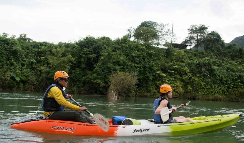 Vang Vieng: Kayaking & Cave Tubing with Zip Line/Blue Lagoon - A full day beyond Vang Vieng town