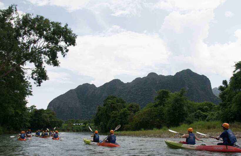 Vang Vieng: Tham Nangfar and Tham Nam Day Tour with Kayaking - Practical packing advice for five active hours