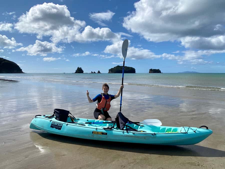 Whangamata: Donut Island Guided Kayaking Experience - The alternative island, beach stop, and kawakawa tea